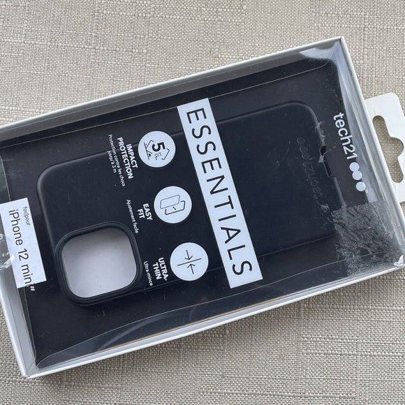 Tech21 Phone Case For iPhone 12 Mini Black Back Fitted Case New - Picture 2 of 10